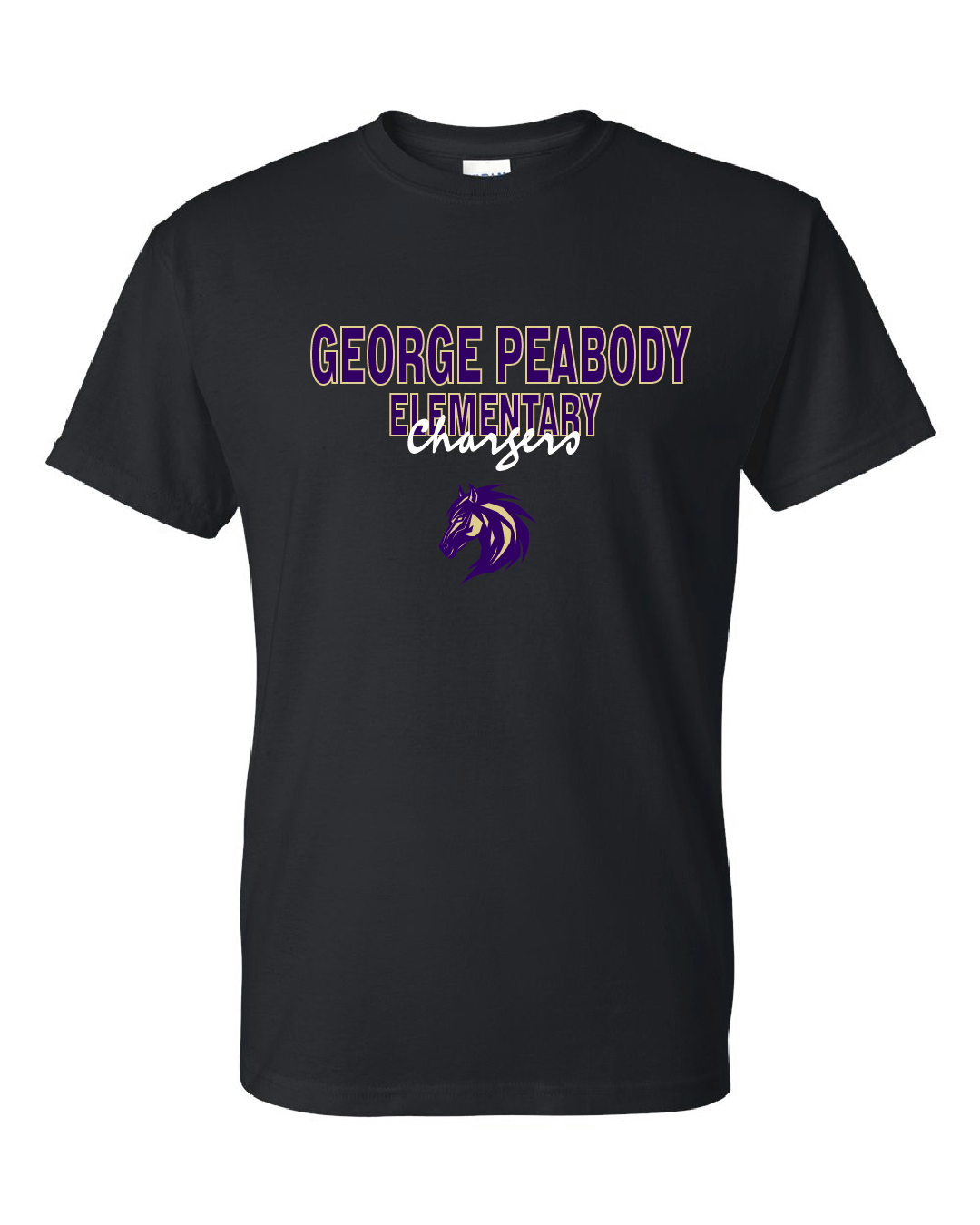 George Peabody Chargers Scrip Black T-shirt - GPE6
