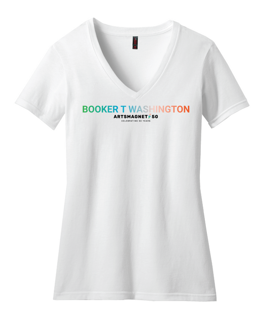 50th - Legacy In Motion - Women's V Neck - White