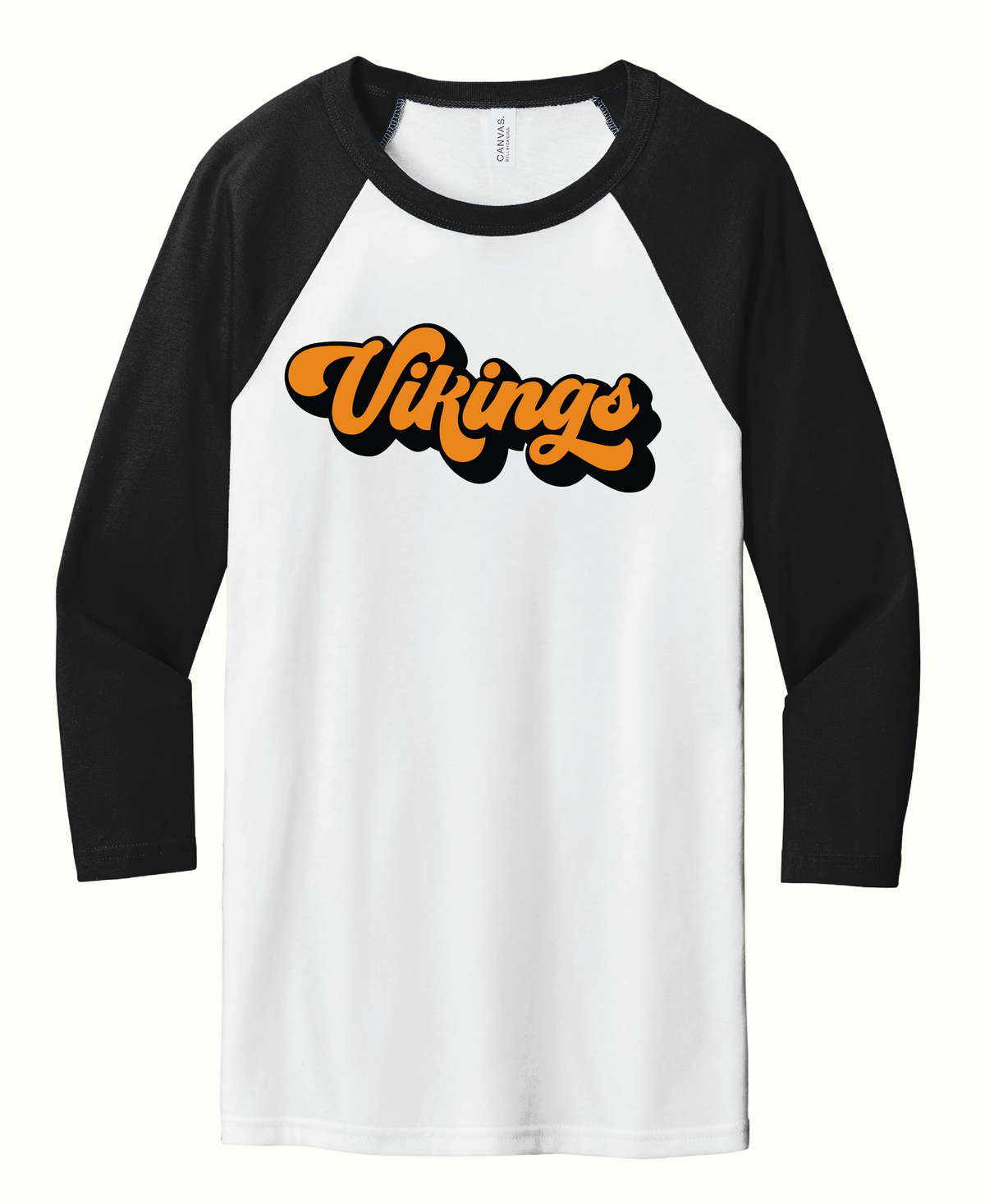 Vikings Script - 3/4 White Tee
