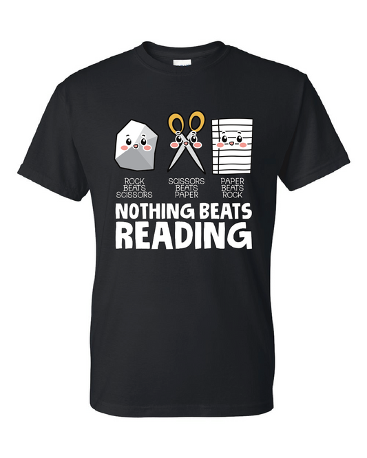 Nothing Beats Reading - Black T-shirt - DTX6