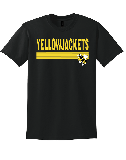 Yellowjackets with Mascot  Black T-Shirt